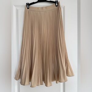 NWT Grace Karin Beige Pleated Circle Midi Skirt